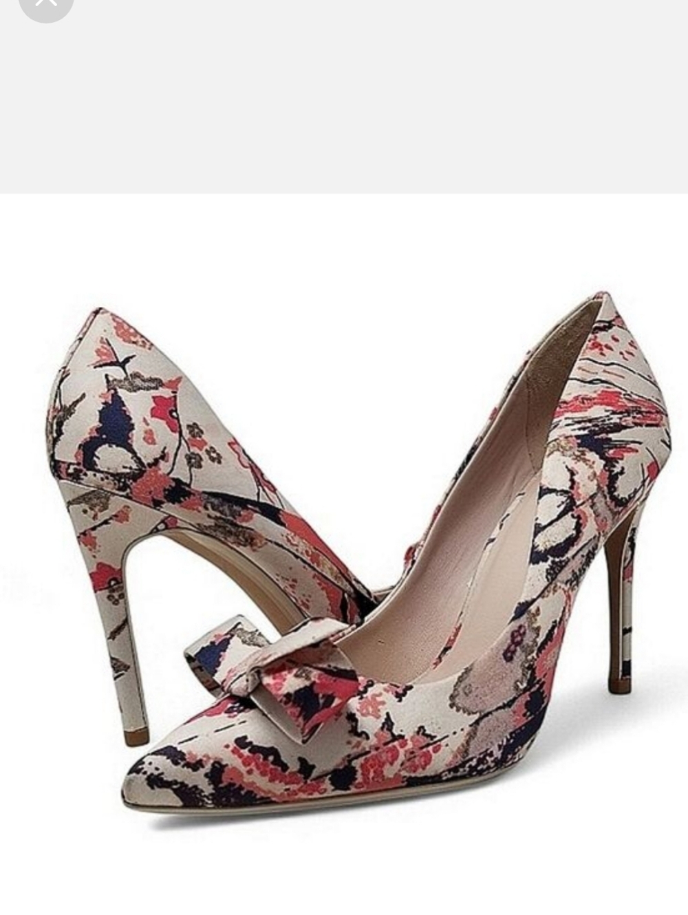 Ted Baker  Zafiip Floral Bow Pointed Toe Stilleto Heels size 8.5